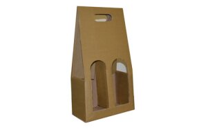 KRAFT BOX FOR 2 BOTTLES OF WINE 16,7x9,5x40cm SET/5pcs (N07)